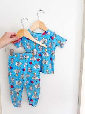 Disney Dumbo Blue Cartoon Character Toddler Pajama Set